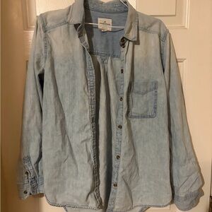 American Eagle Outfitters Light Wash Button Down Shirt